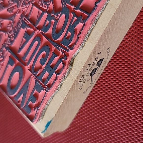 Phrase:Love Laugh Wooden Rubber Stamp - Picture 3 of 3